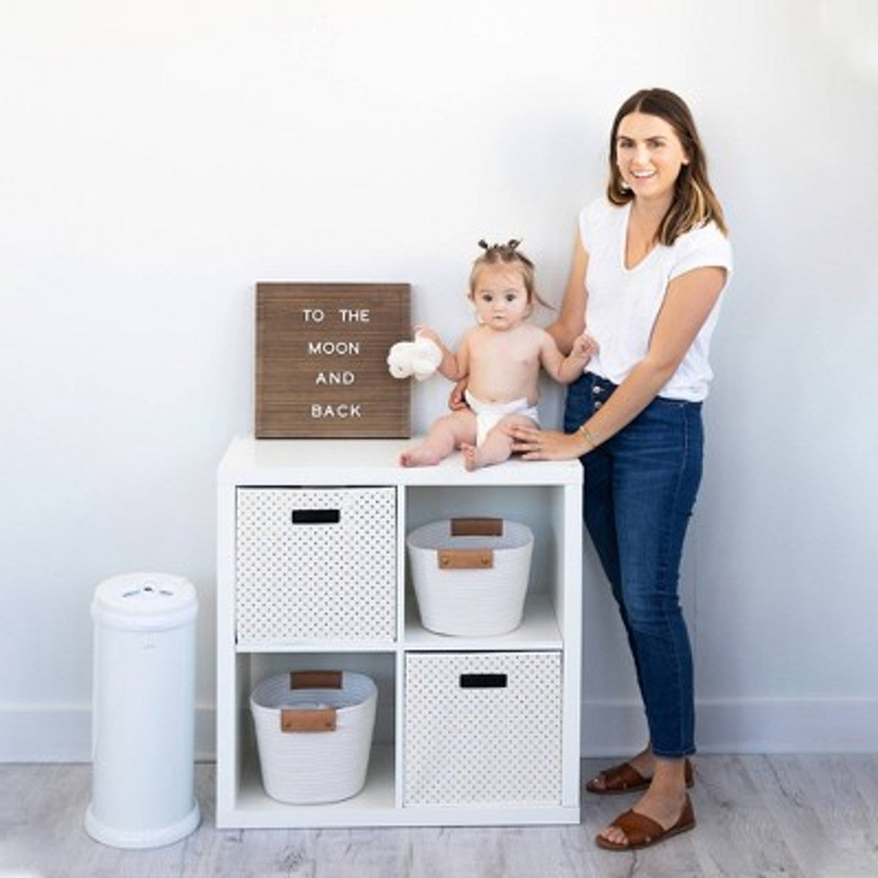 New - Ubbi Steel Diaper Pail - White