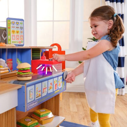 New - KidKraft 2-in-1 Restaurant & Delivery Wooden Play Store