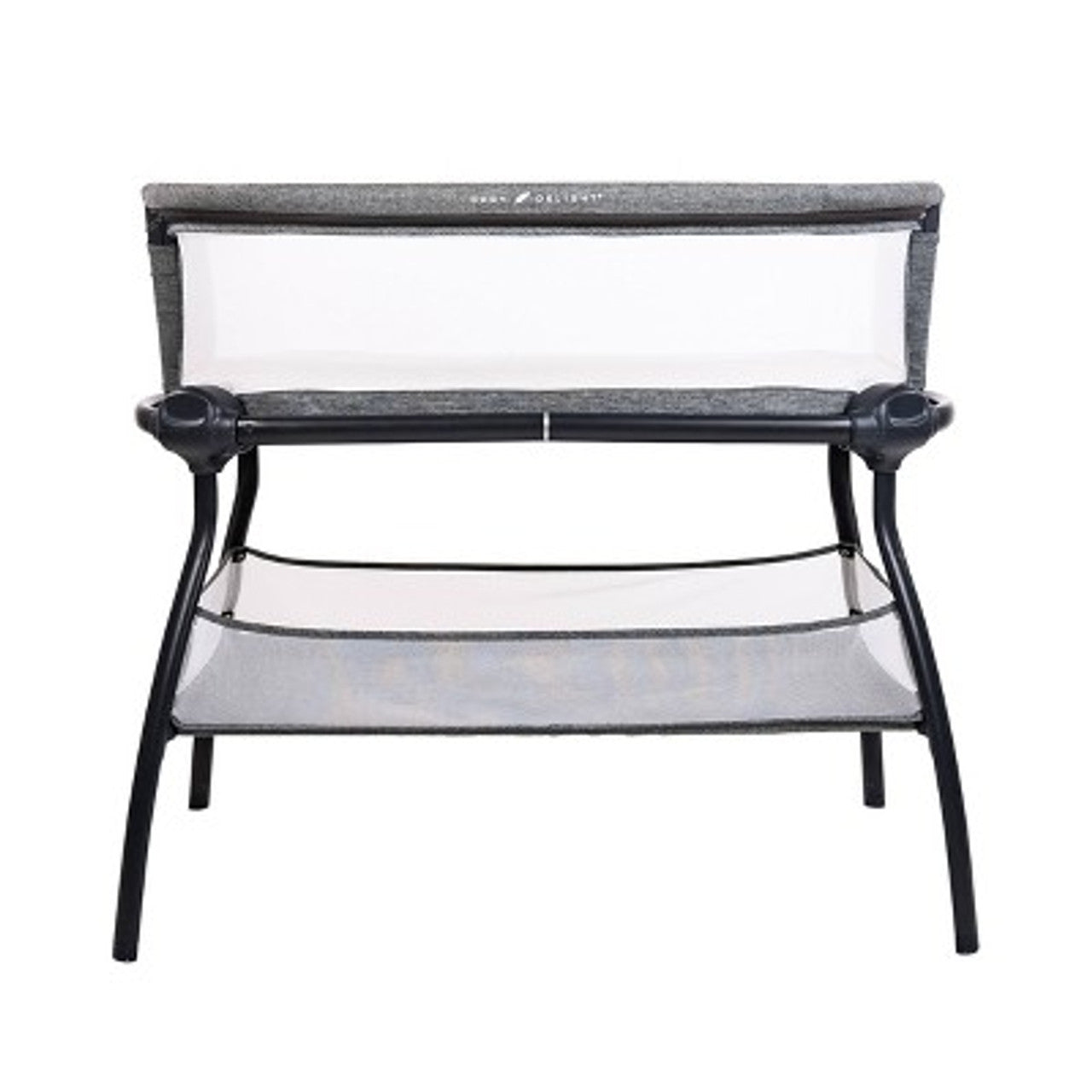 New Baby Delight Beside me Nova Deluxe Bedside Bassinet with Stand (Charcoal Tweed)