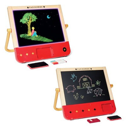 New - FAO Schwarz Sketch and Glow Easel 2-in-1 Art Studio