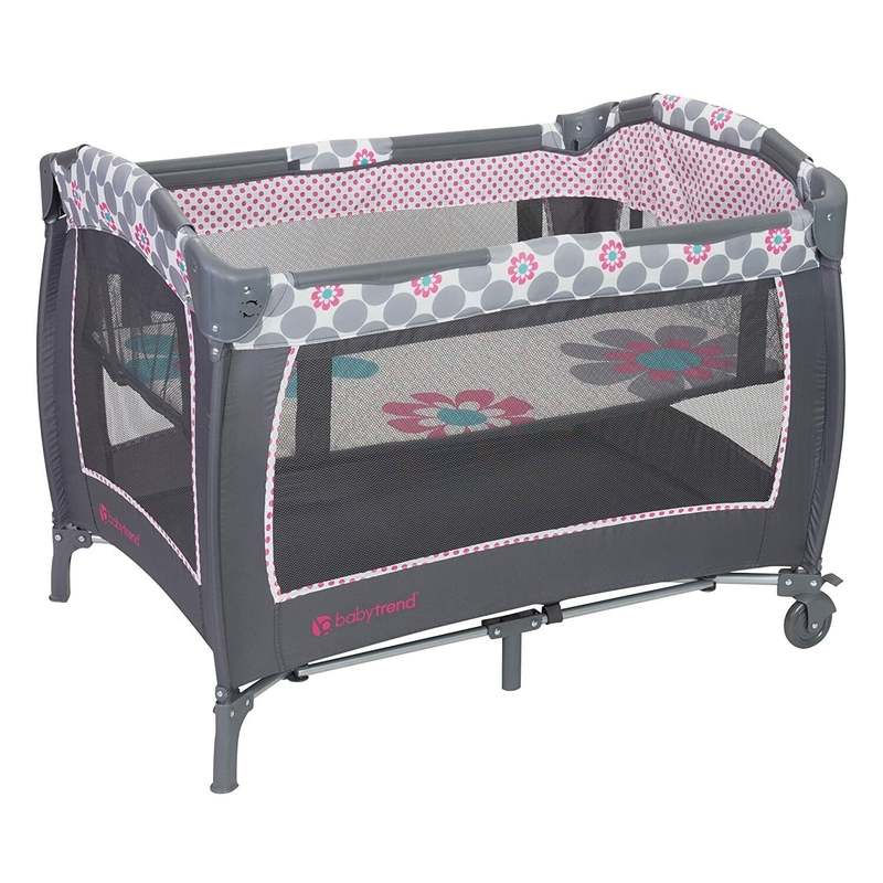 Baby Trend Lil' Snooze Deluxe II Nursery Center Playard (Daisy Dots) - Kidsy