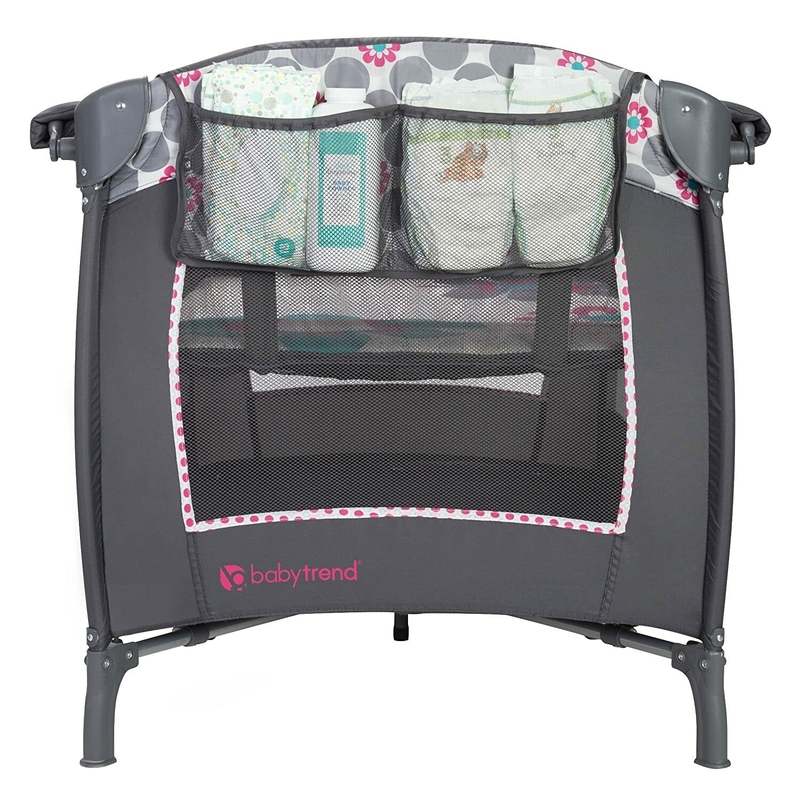 Baby Trend Lil' Snooze Deluxe II Nursery Center Playard (Daisy Dots) - Kidsy