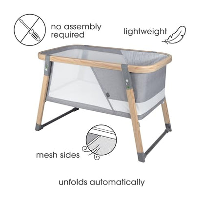 Boppy Bassinet with Wipeable Mattress Pad and Two Mattress Covers (Gray) - Kidsy