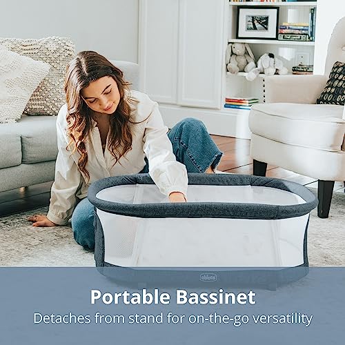 Chicco LullaGlide 3 - in - 1 Baby Bassinet Includes Carry Bag (Luna/Grey) - Kidsy