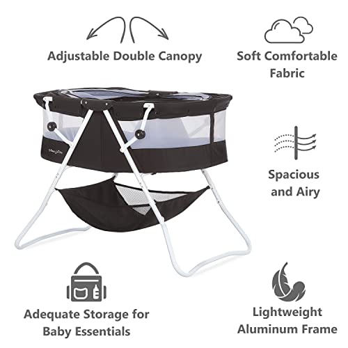 Dream On Me Karley Portable Bassinet (Black) - Kidsy
