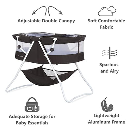 Dream On Me Karley Portable Bassinet (Black) - Kidsy