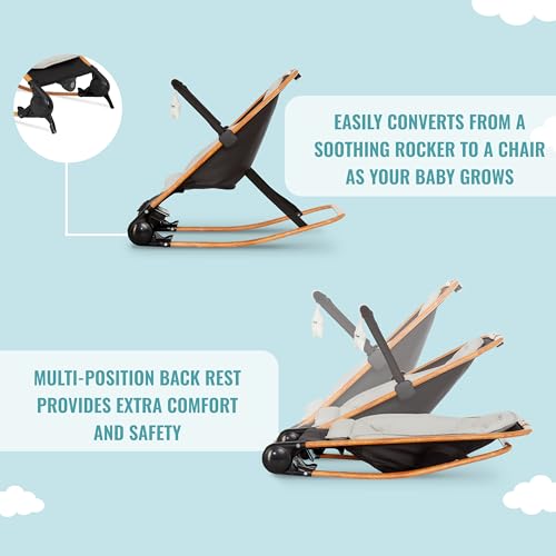 Dream On Me Rock With Me 2 - in - 1 Rocker (Black & Grey) - Kidsy