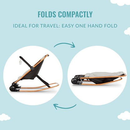 Dream On Me Rock With Me 2 - in - 1 Rocker (Black & Grey) - Kidsy