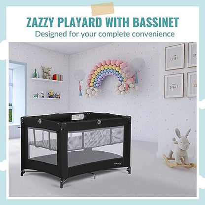 Dream On Me Zazzy Portable Playard (Black) - Kidsy