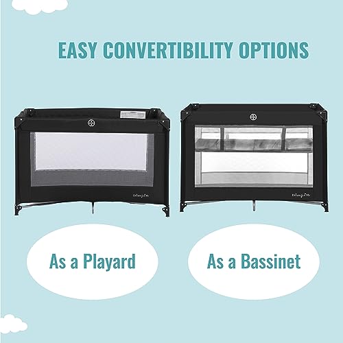 Dream On Me Zazzy Portable Playard (Black) - Kidsy