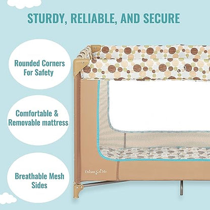Dream On Me Zodiak Portable Playard (Coffee and Blue) - Kidsy