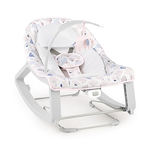 Ingenuity Keep Cozy 3 - in - 1 Bounce & Rock Seat (Pink Burst) - Kidsy