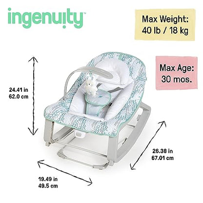Ingenuity Keep Cozy 3 - in - 1 Grow with Me Vibrating Baby Bouncer (Spruce) - Kidsy