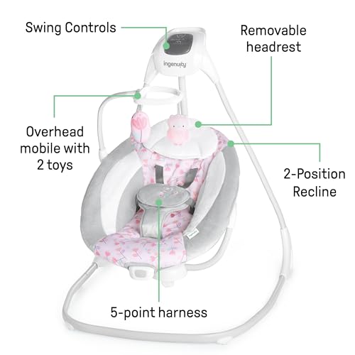 Ingenuity SimpleComfort Baby Swing (Pink Cassidy) - Kidsy