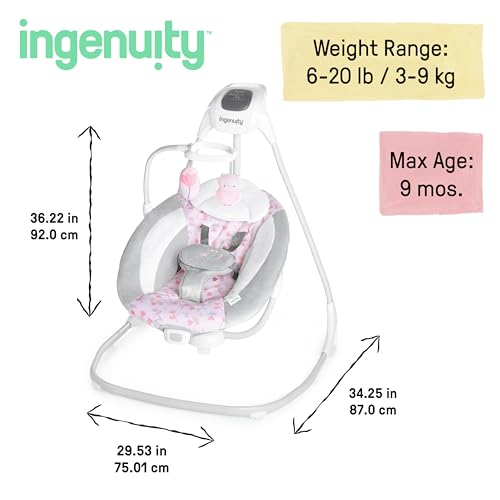 Ingenuity SimpleComfort Baby Swing (Pink Cassidy) - Kidsy