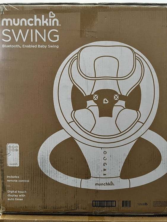 Munchkin Bluetooth Enabled Baby Swing with Natural Sway (White Grey) - Kidsy
