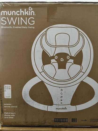 Munchkin Bluetooth Enabled Baby Swing with Natural Sway (White Grey) - Kidsy