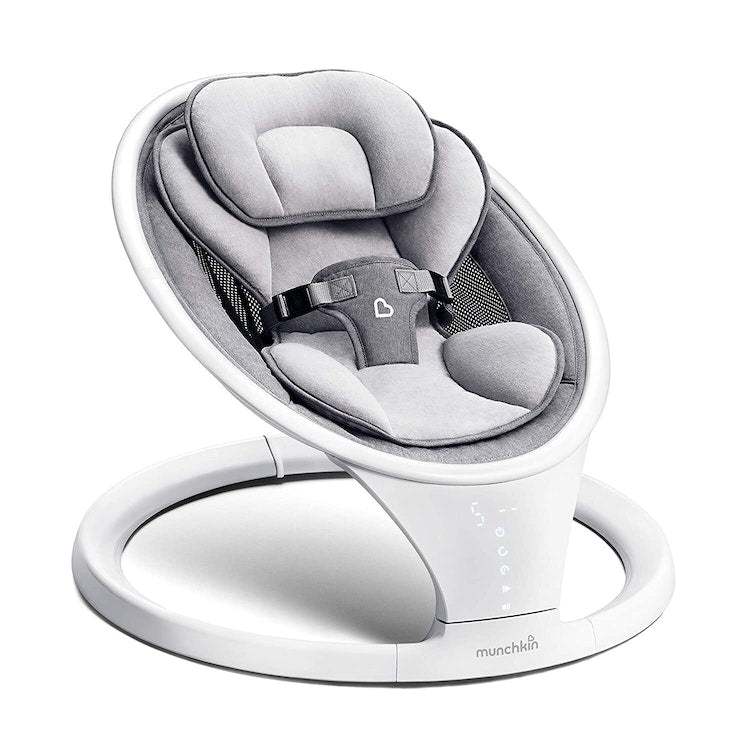 New Munchkin Bluetooth Enabled Baby Swing with Natural Sway (White Grey)