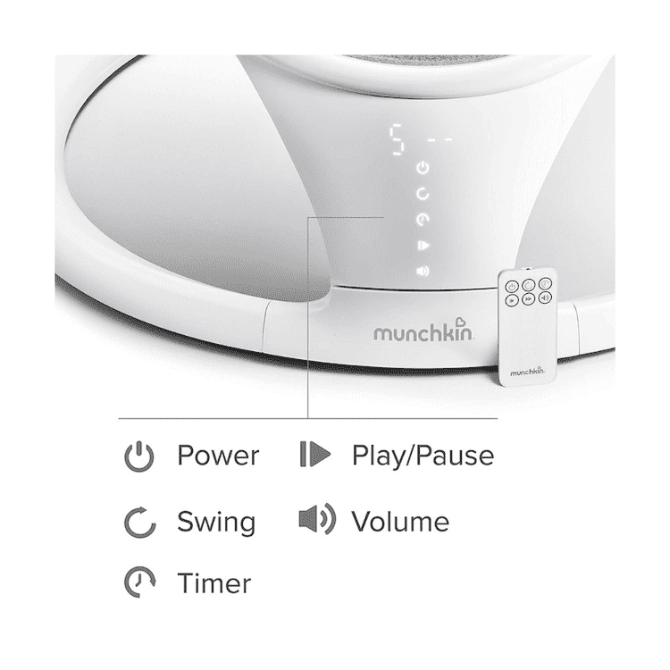 Munchkin Bluetooth Enabled Baby Swing with Natural Sway (White Grey) - Kidsy