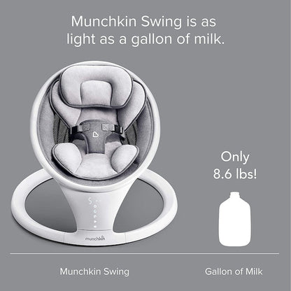 Munchkin Bluetooth Enabled Baby Swing with Natural Sway (White Grey) - Kidsy