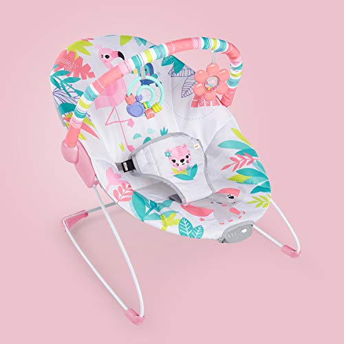 New Bright Starts Baby Bouncer Infant Seat (Flamingo Vibes, Pink) - Kidsy