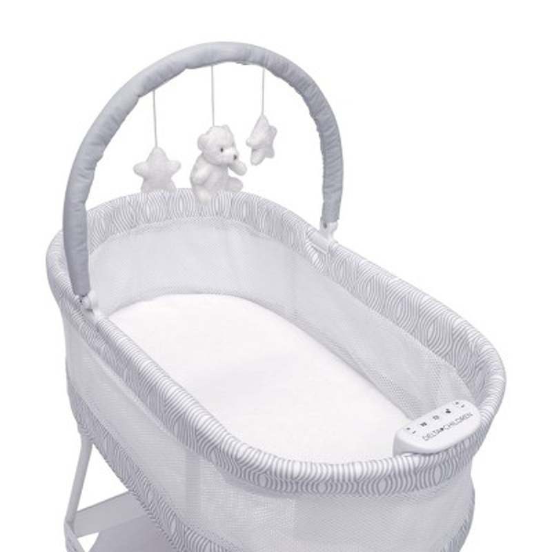 New Delta Children Curve Bassinet (White/Grey) - Kidsy