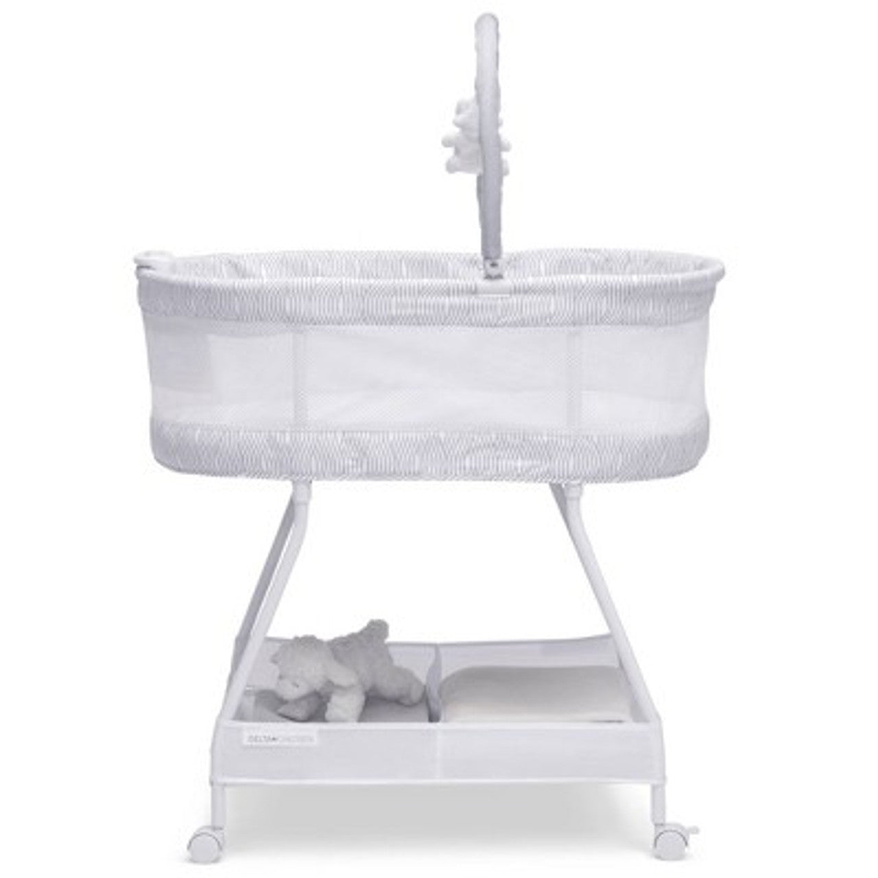 New Delta Children Curve Bassinet (White/Grey) - Kidsy