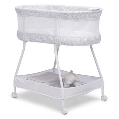 New Delta Children Curve Bassinet (White/Grey) - Kidsy