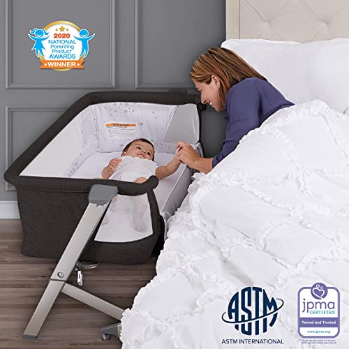 New Dream On Me Skylar Bassinet and Beside Sleeper (Black) - Kidsy