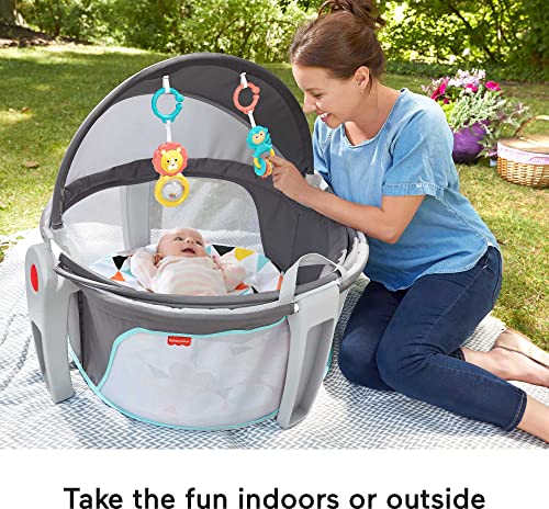 New Fisher - Price Baby Portable Bassinet and Play Space On - the - Go Baby Dome (Windmill) - Kidsy
