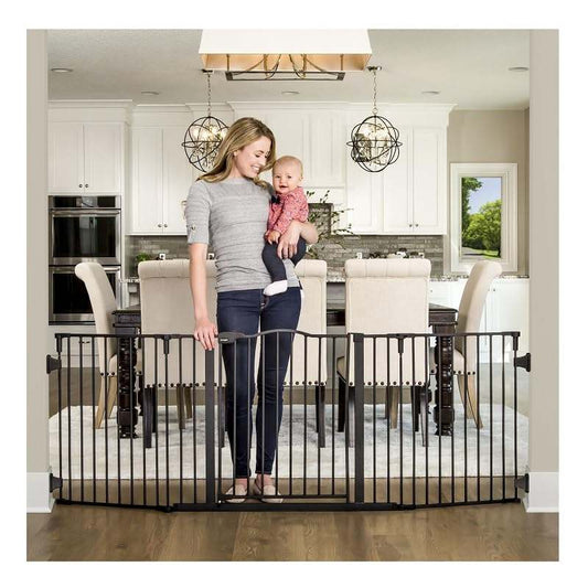 New Regalo Deluxe Widespan Safety Gate 74.5"x28" (Black) - Kidsy