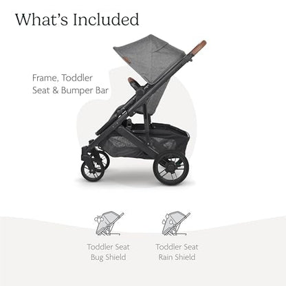 New UPPAbaby Cruz V2 Stroller Greyson (Charcoal Mélange/Carbon Frame/Saddle Leather) - Kidsy