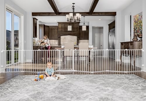 Regalo 2 - in - 1 Super Wide Adjustable Baby Gate & Playard 194" (White) - Kidsy