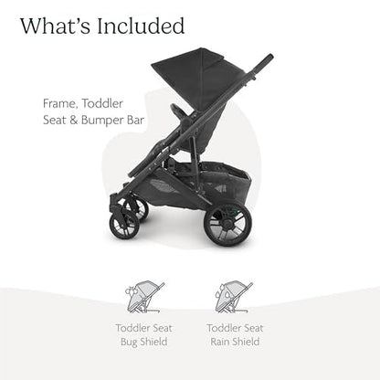 UPPAbaby Cruz V2 Stroller - Jake (Charcoal/Carbon Frame/Black Leather) - Kidsy